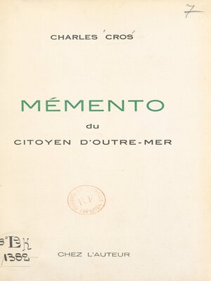 cover image of Mémento du citoyen d'outre-mer